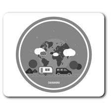 Rectangle Mouse Mat BW - Caravan Motorhome Camping Van Bus  #41871