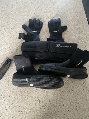 Beaver boots gloves - boots, belt