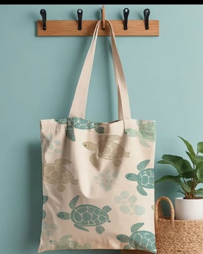 Cute turtle print canvas - cute,