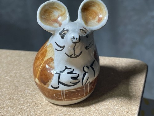 Vintage ceramic pottery mouse - ceramic,