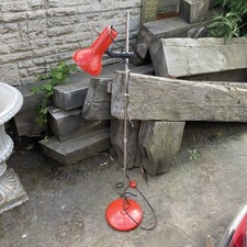 Vintage Mid Century Red Standard Floor Industrial Reading Lamp BHS