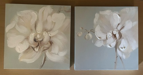 Pair small floral art - pair,