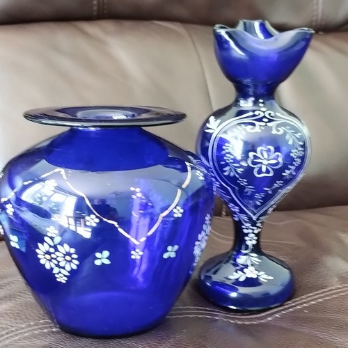 Two cobalt blue victorian - blue,