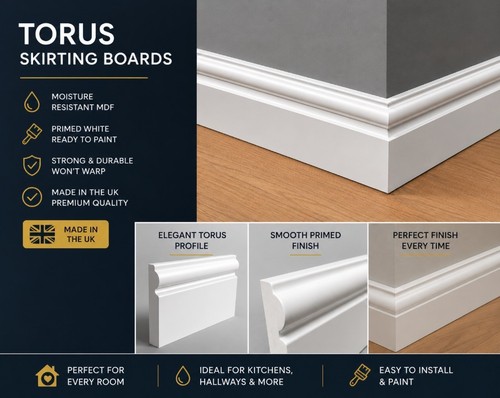 Skirting board mdf white - board,