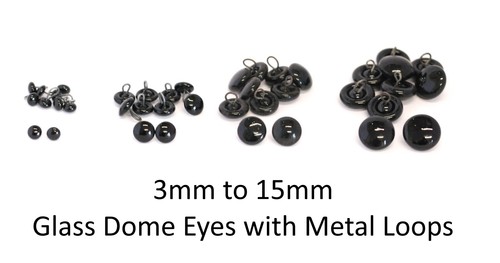 Glass dome eyes with metal - eyes,