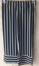 INC Black/White Stripe Women's Cabana Palazzo Pants Size Petite Pull-On Wide Leg