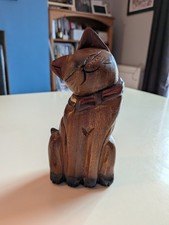 Hand Carved Wooden Cat
