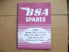  BSA PARTS BOOK FOR