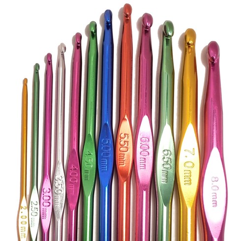 Metal crochet hook sizes - crochet, 2mm
