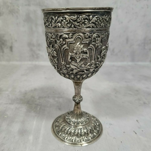 Antique indian silver goblet - antique,