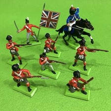 Britains Deetail 8x British Napoleonic Waterloo Soldiers (1 Horse, Flag) Made UK