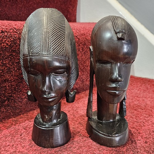 Pair vintage carved wooden - 2,