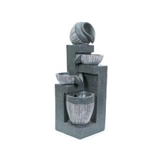 Solar-Powered Cascading Outdoor Water Feature–Stacking Pots Garden Fountain