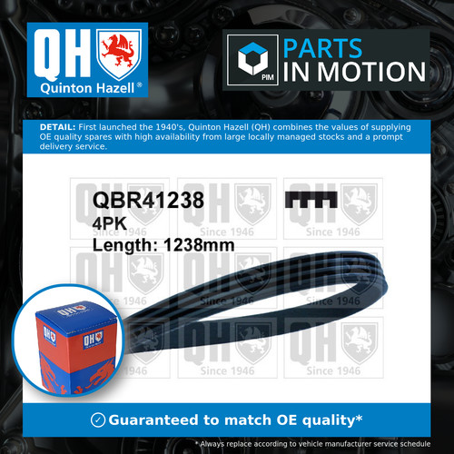 Rib multi drive belt fits - 4,