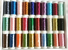 30 Metallic Embroidery Threads