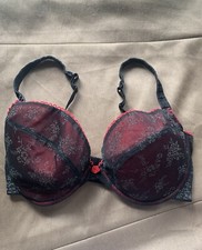 La senza black red floral mesh