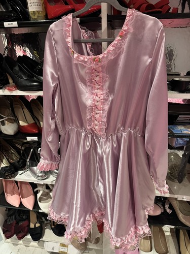 Lilac satin sissy maids adult - satin,