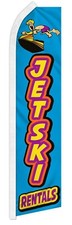 Jet Ski Rentals Advertising 2.5'x11.5' Super-Knit Poly Swooper super Flag Banner