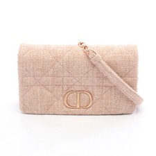 Christian Dior CARO Shoulder Bag Tweed Pink Beige M9241 #RC1756