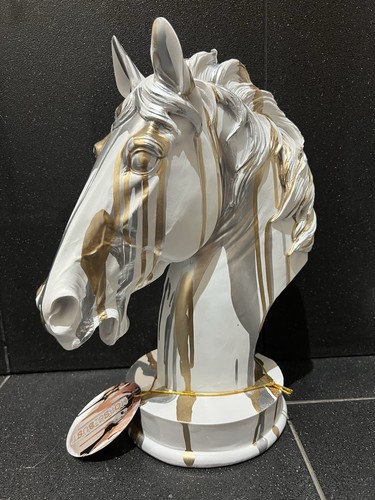 Large horse bust gold - horse, ornament