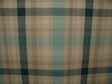 8.9m Tobermory Cornflower Wool Effect Thick Tartan Upholstery Curtain Fabric