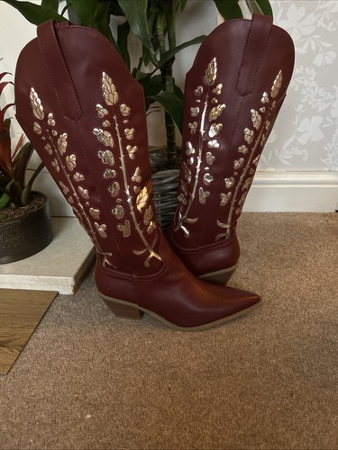 Ladies burgundy knee high - knee,