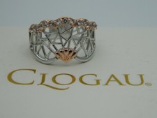 Welsh Clogau Sterling Silver & 9ct Rose Gold White Peacock Topaz Ring size O