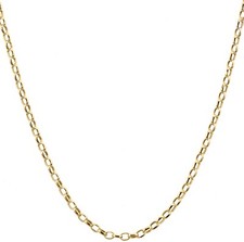  9ct Gold Oval Belcher Chain Necklace - 16 18 20 22 24 inch - 2.75mm Width