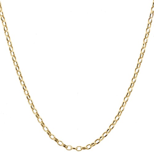 9ct gold oval belcher - ,