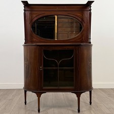 Antique 20th Century Inlaid Mirror Back Sideboard In Mahogany ( REF AF-4802 )