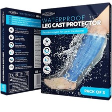 Box of 3  Reusable Waterproof Shower Leg Cast Cover Protectors, Half