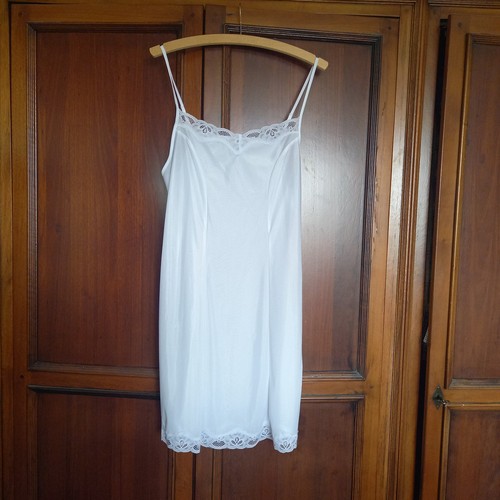 Ladies white slip full - white, slip,