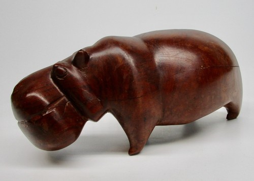 Vintage wooden hippopotamus