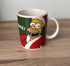 MERRY XMAS THE SIMPSONS Homer Ceramic Mug VGC