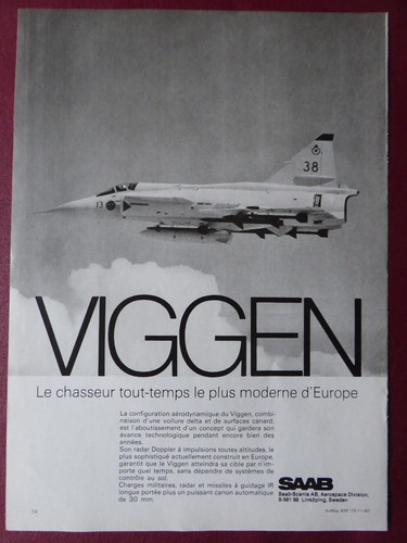 1982 pub saab viggen - saab, 37