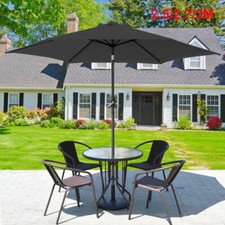 Black Parasol Garden Patio Umbrella Sunshade Canopy with Crank Tilt 2.5M 2.7M 3M