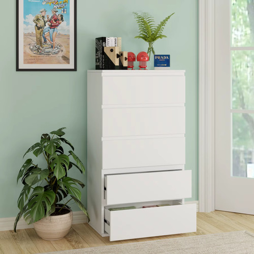 Chest drawers white tall - chest,