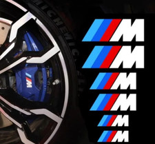 6X BMW Brake Caliper Decals M Sport Emblem Sticker White Color