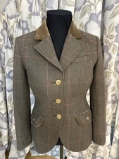 Joules Parade Ladies Tweed Hacking Jacket Coat Vintage Design Brown UK10 VGC