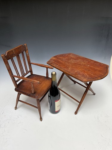 Antiques wooden doll table - antiques,