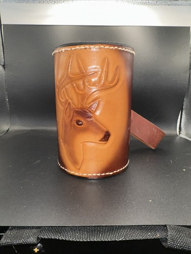 Tankard leather hide mug - leather,