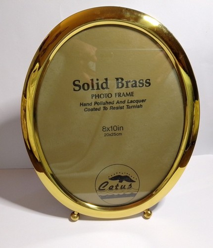 Vintage solid brass cetus oval - brass,