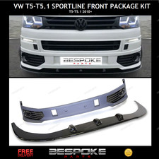 FOR VW T5 T5.1 SPORTLINE STYLE LOWER FRONT SPLITTER SPOILER LIP + BUMPER 2010+