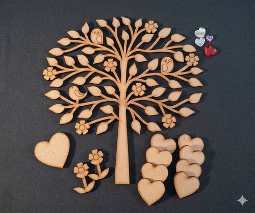 Wooden mdf family - tree, set