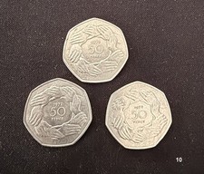 Lot of 3 Old Large 50p Pence