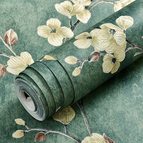 Retro green floral - retro,