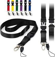 Breakaway DETACHABLE DUAL Lanyard Neck Strap Metal & Loop Clip ID Card Holder UK