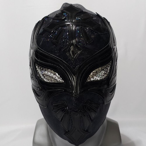 Black wrestling mask - black,