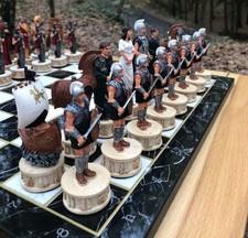 X Large Trojan vs Spartan Chess Set – Hand Painted Warriors | Christmas Gift ?