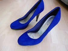 LADIES LIMITED COLLECTION PURPLE FAUX SUEDE HEELED COURT SHOES SIZE UK 5.5